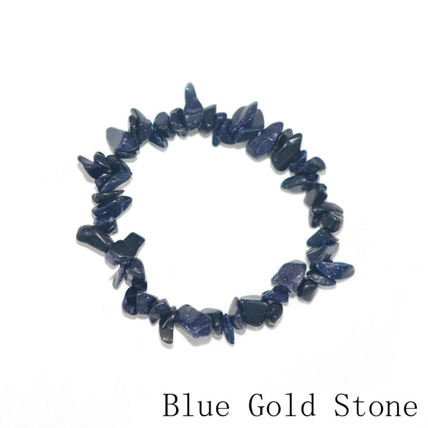 Charms Reiki Healing Bracelet Blue Gold Stone