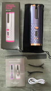 Cross-border new portable USB charging automatic hair curler smart LCD home mini lazy curling iron