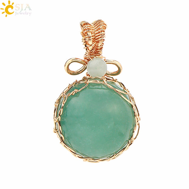 Chakra Natural Stone Pendant Necklace - Graceful Home Finds
