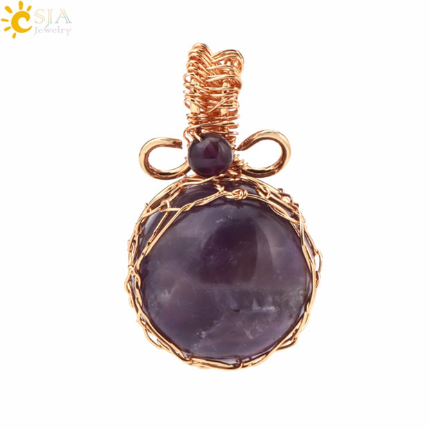 Chakra Natural Stone Pendant Necklace - Graceful Home Finds